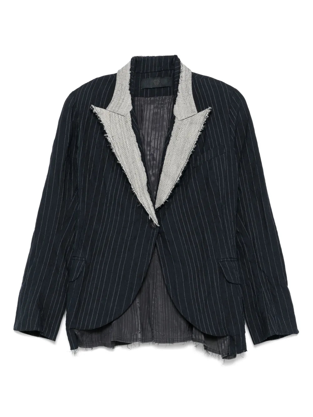 Contrast-Lapels Blazer