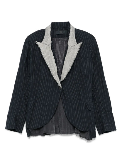 Contrast-Lapels Blazer