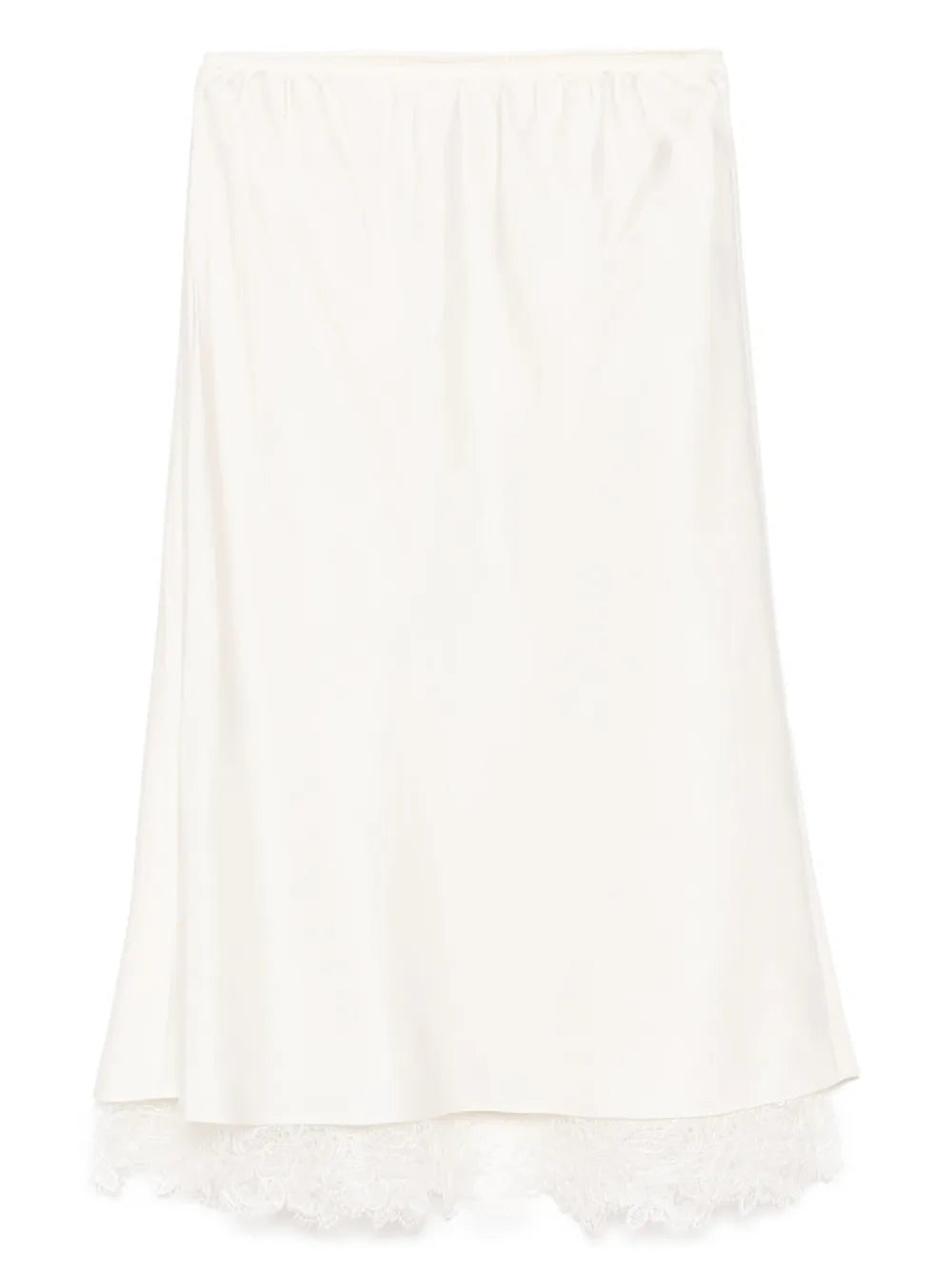 Lace-Trimmed Silk Skirt