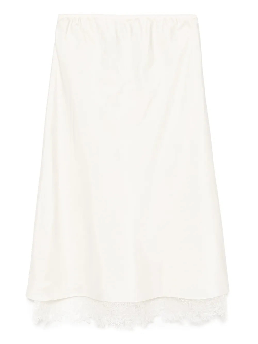 Lace-Trimmed Silk Skirt