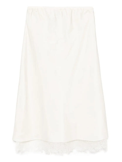 Lace-Trimmed Silk Skirt
