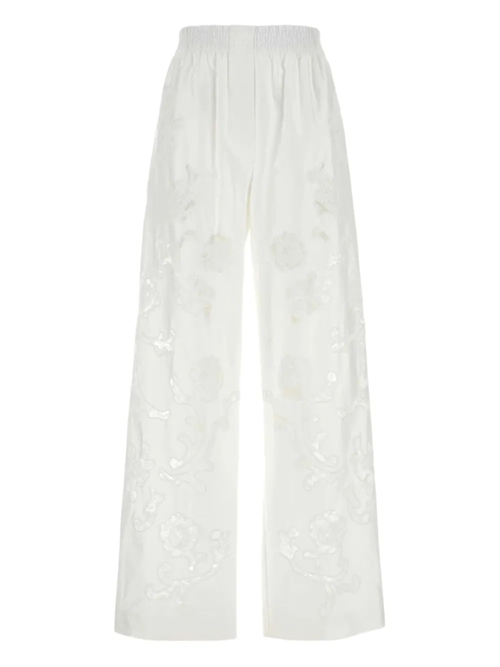 Wide-Leg Poplin Trousers