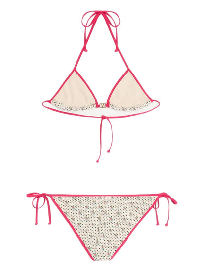 Gelatini Print Lycra Bikini With Polka Dots