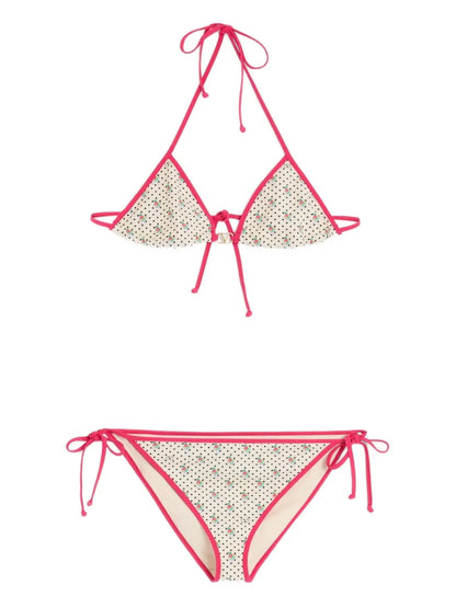 Gelatini Print Lycra Bikini With Polka Dots