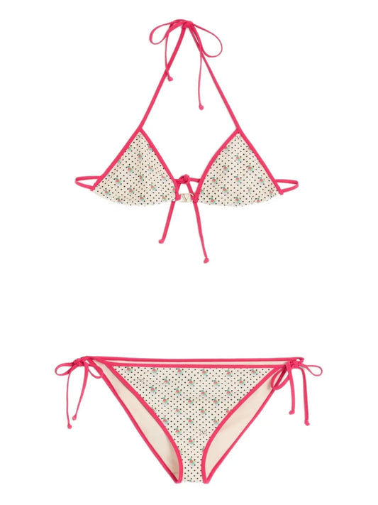 Gelatini Print Lycra Bikini With Polka Dots