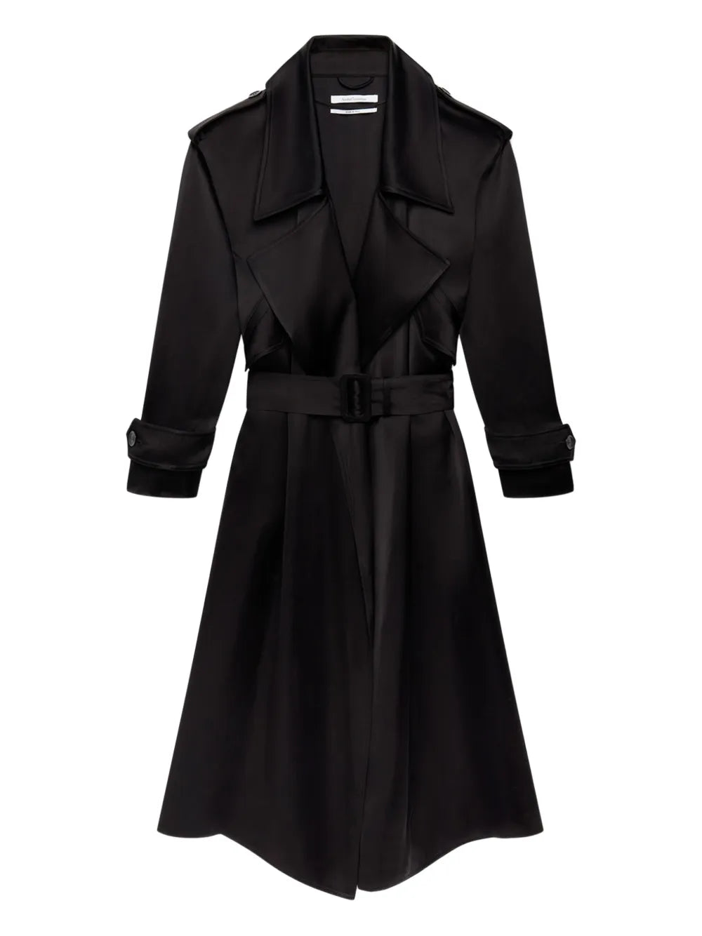 Satin-Finish Trench Coat