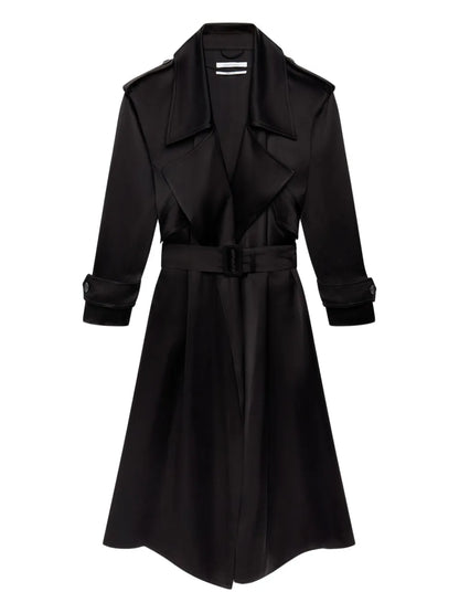 Satin-Finish Trench Coat
