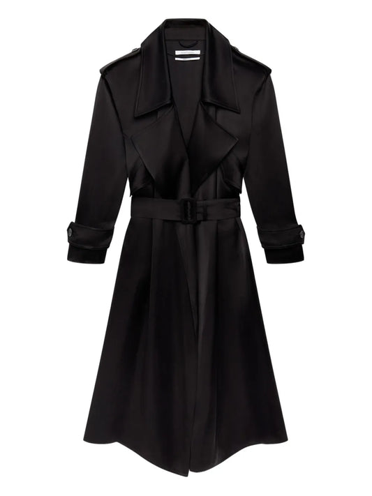 Satin-Finish Trench Coat
