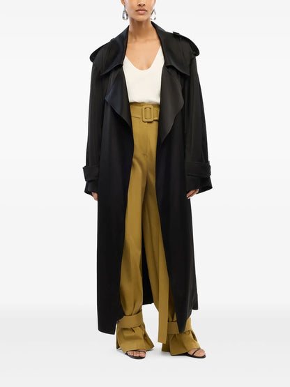 Satin-Finish Trench Coat