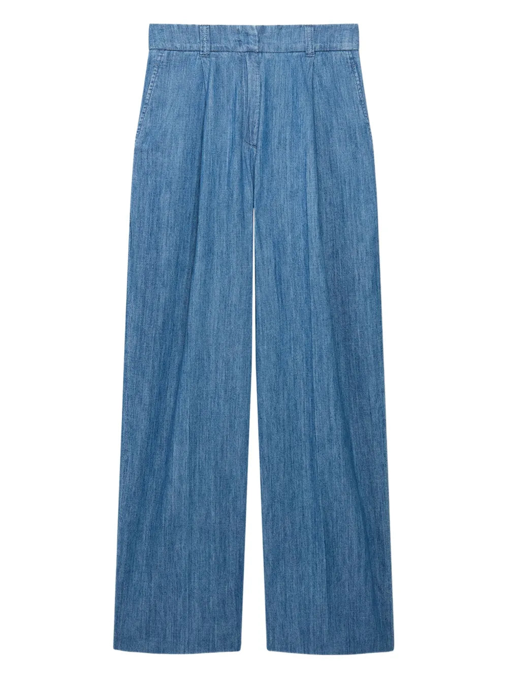 Wide-Leg Chambray Trousers