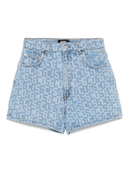 Monogram Denim Shorts