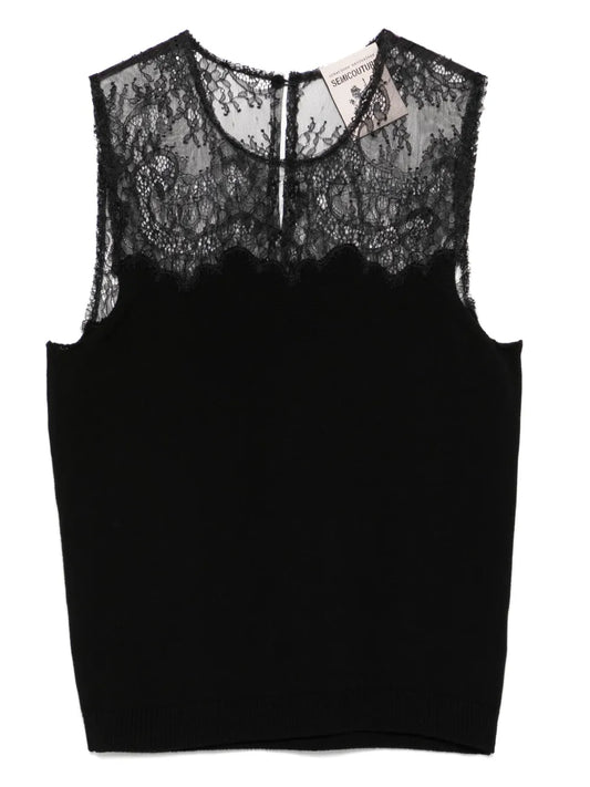Lace-Detailed Top