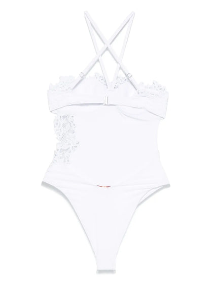 Lace-Panelling Swimsuit