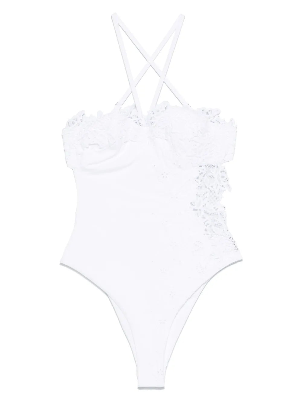 Lace-Panelling Swimsuit