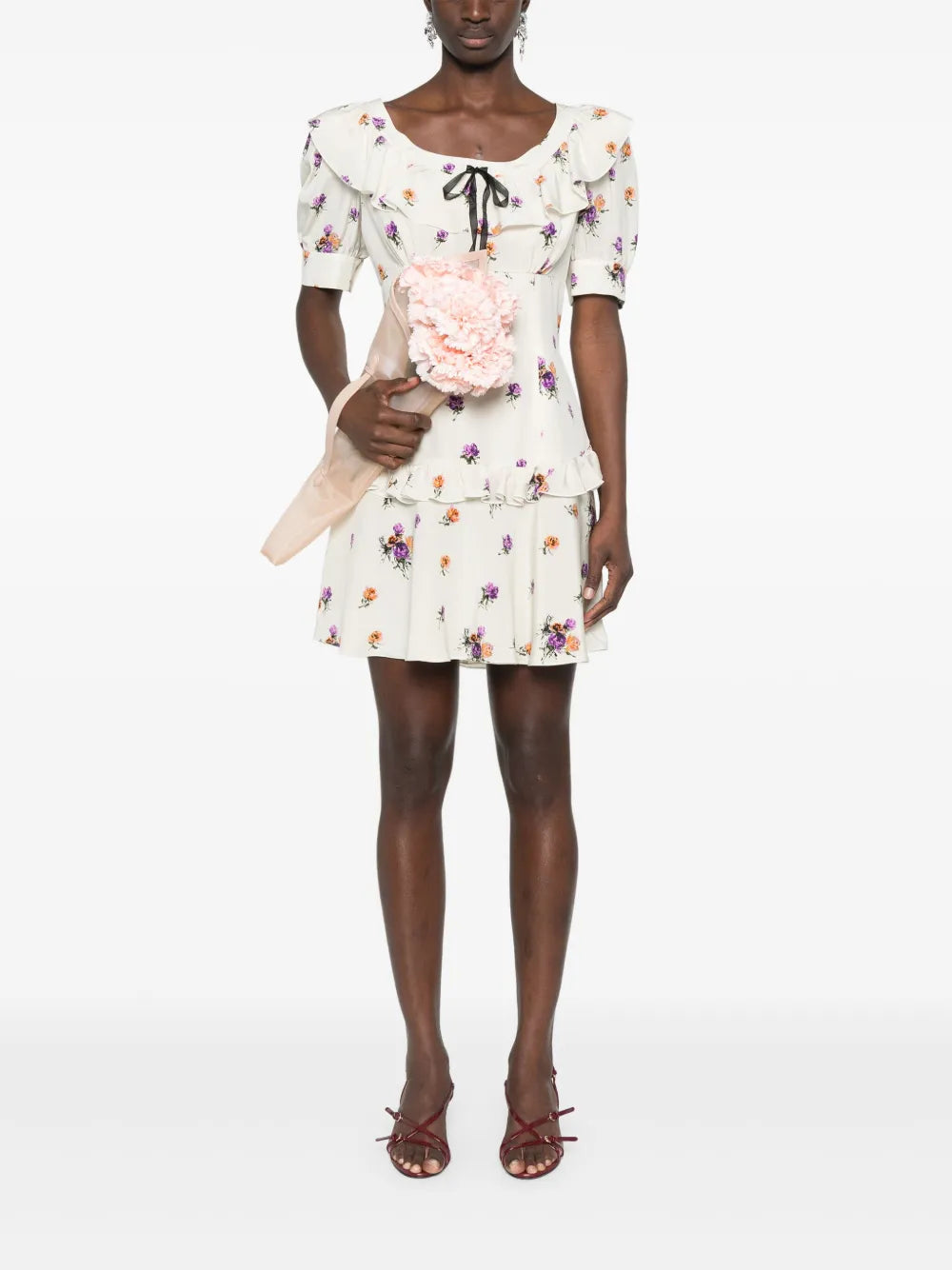 Rose-Print Mini Dres