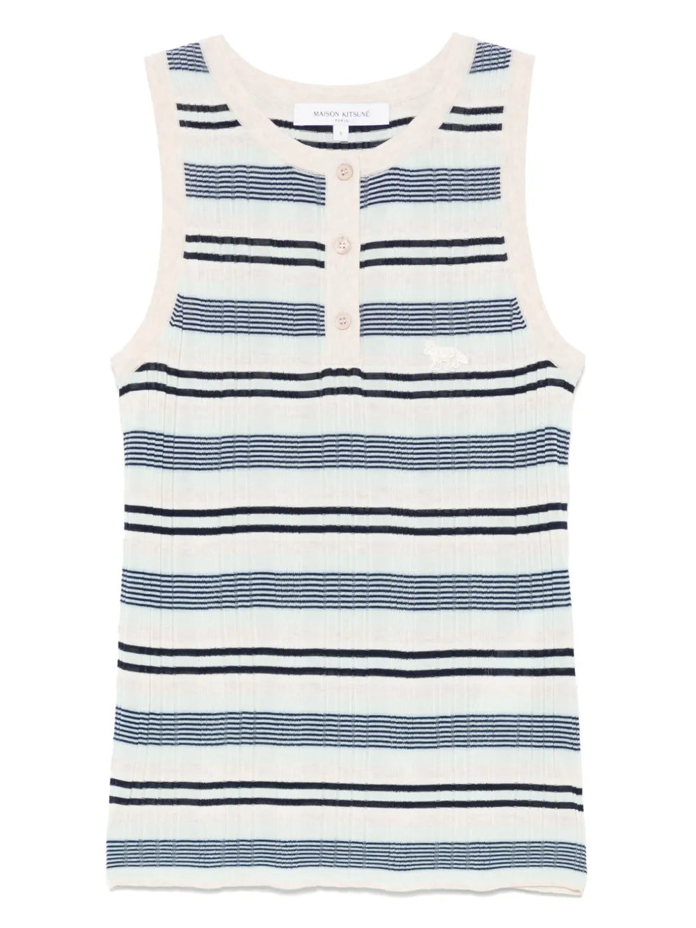 Fine-Ribbed Striped Top
