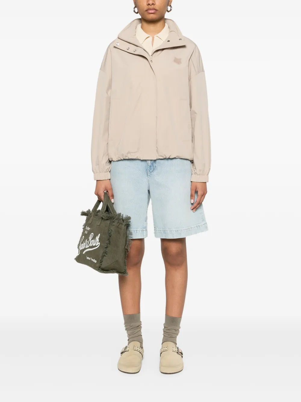 Fox-Motif Bomber Jacket
