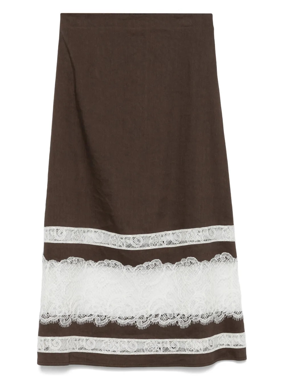 Lace-Detail Midi Skirt