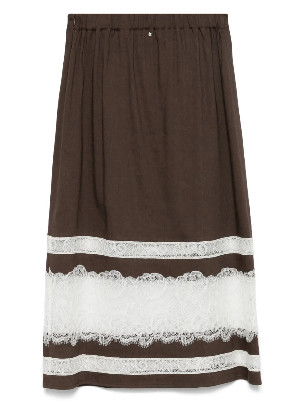 Lace-Detail Midi Skirt