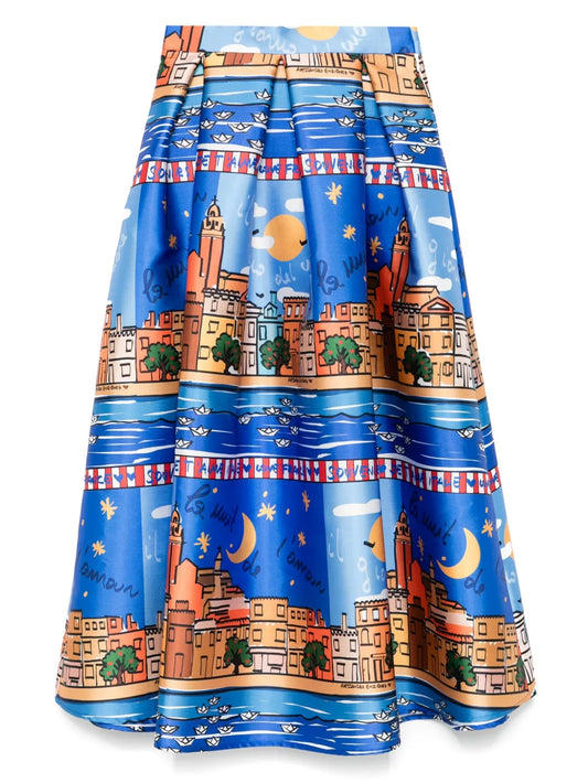 Printed Midi Skirt