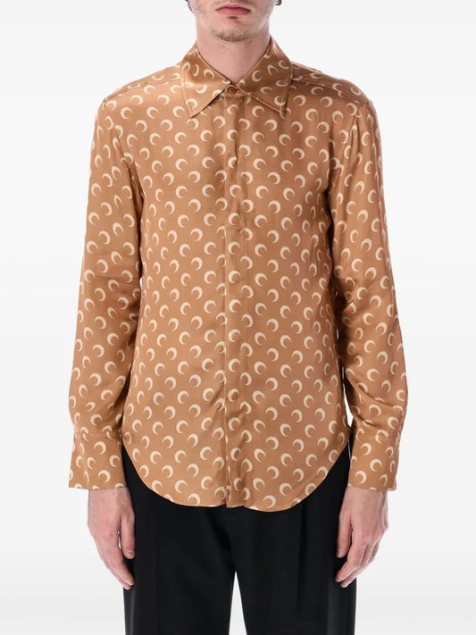 Crescent Moon-Print Shirt