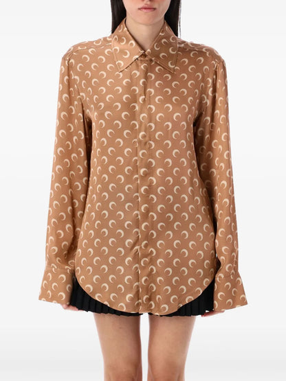 Crescent Moon-Print Shirt