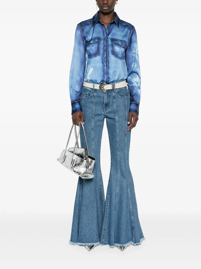 Denim-Print Shirt