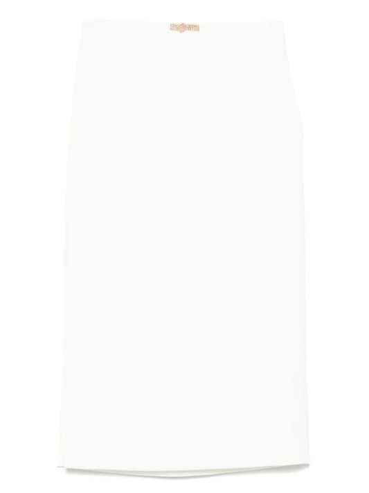 Jewel-Detail Crepe Midi Skirt