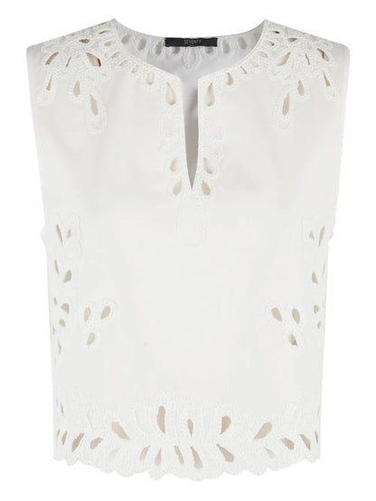Embroidered-Detail Top