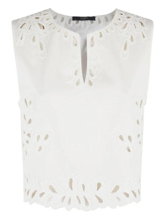 Embroidered-Detail Top