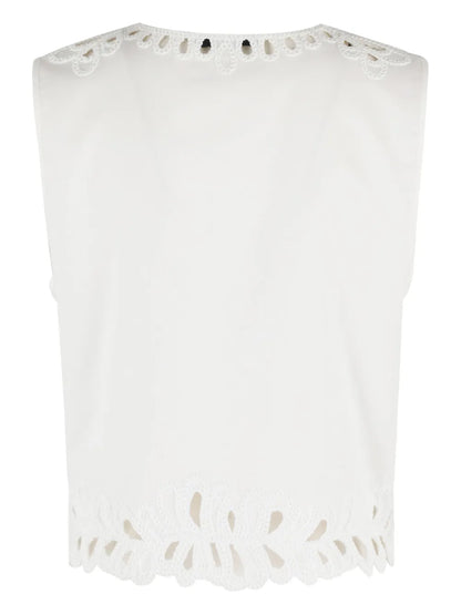 Embroidered-Detail Top