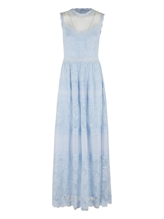 Lace-Embellished Maxi Dress