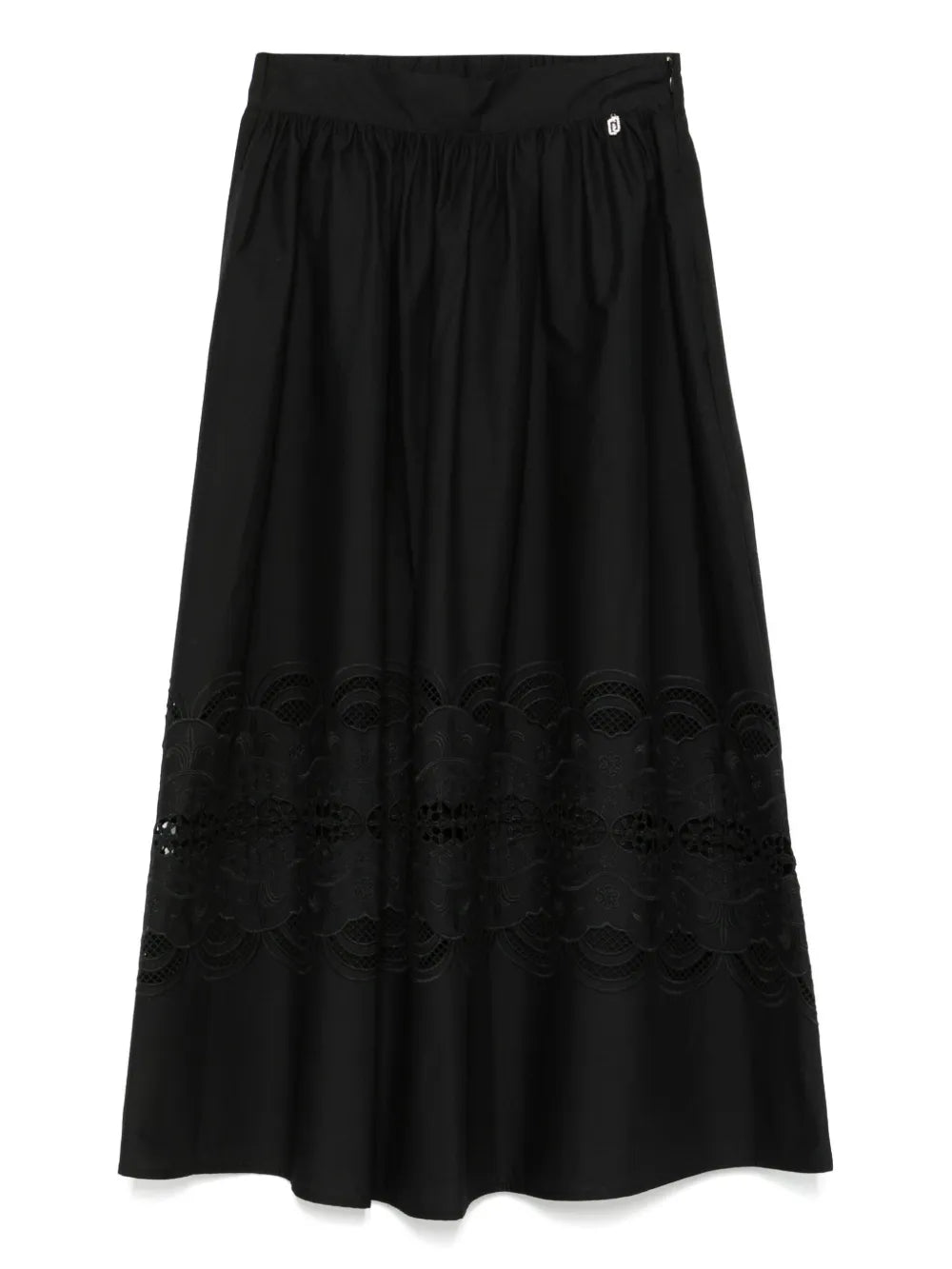 Embroidered Cotton Midi Skirt