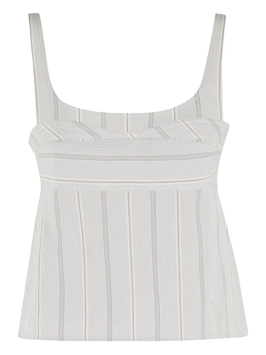 Striped Square-Neck Top