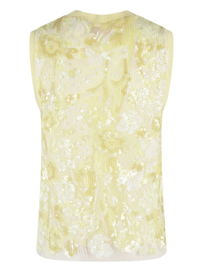 Floral Sequin-Embellished Top