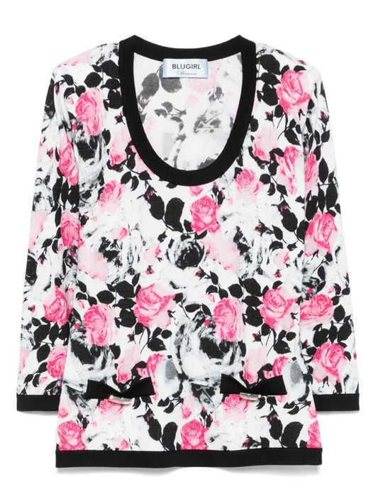 Rose-Print T-Shirt