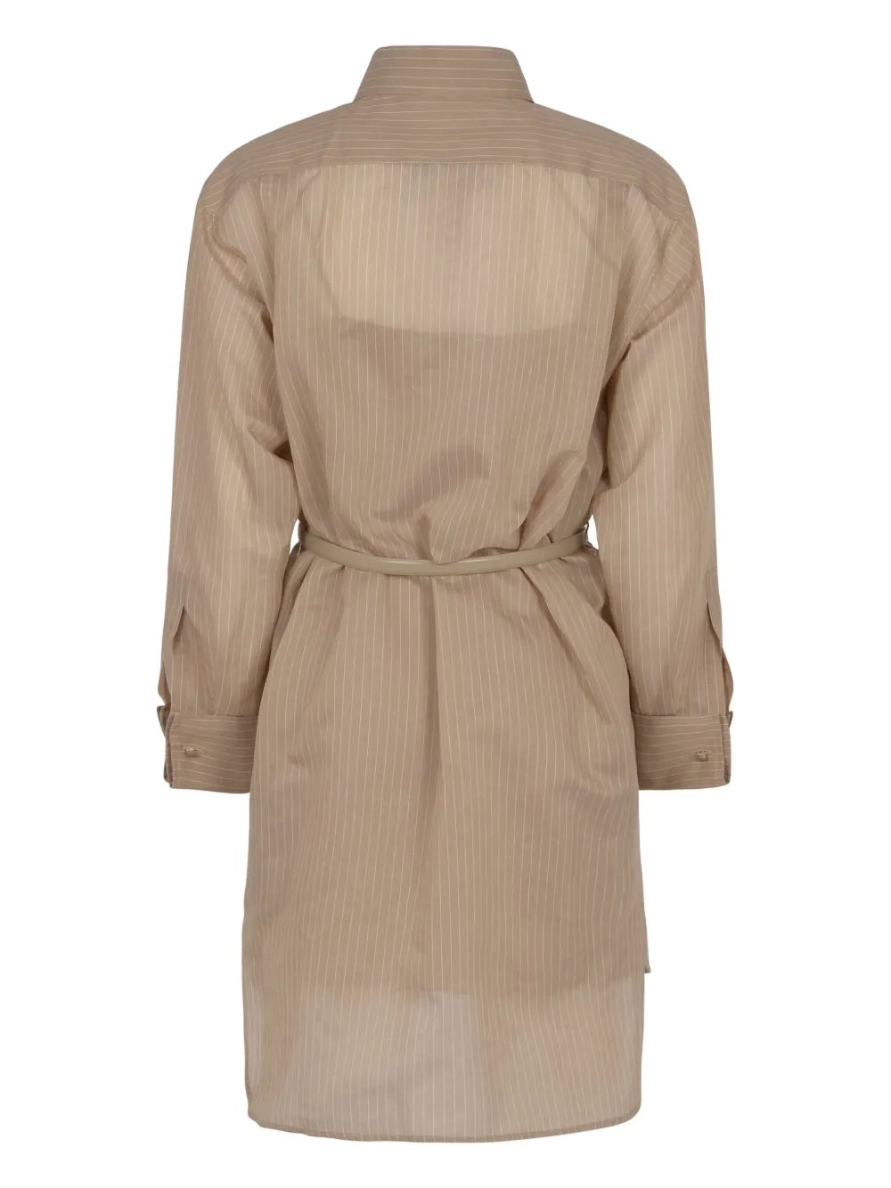 Striped Belted Shirt Dress