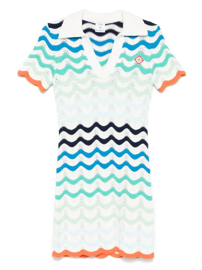 Wavy-Crochet Mini Dress