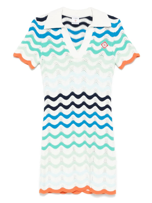Wavy-Crochet Mini Dress