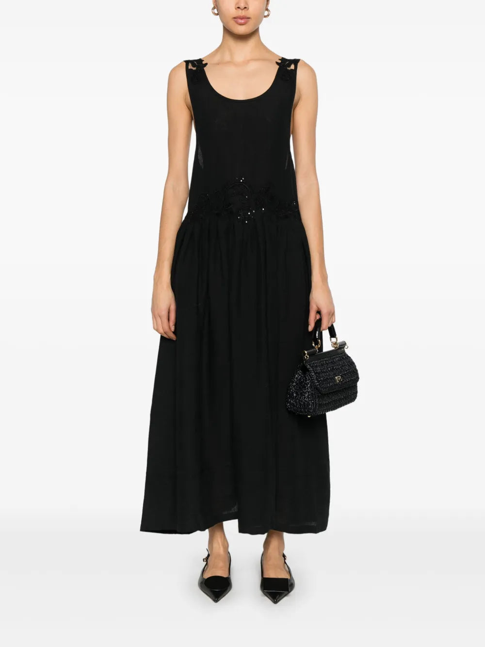 Embroidered Midi Dress