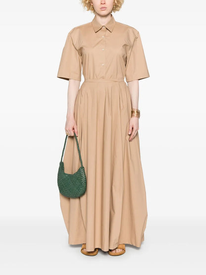 Pleat-Detailed Midi Skirt