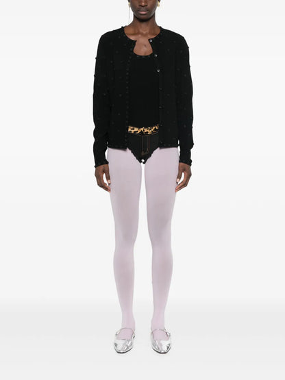 Floral-Appliqué Cardigan And Top Set
