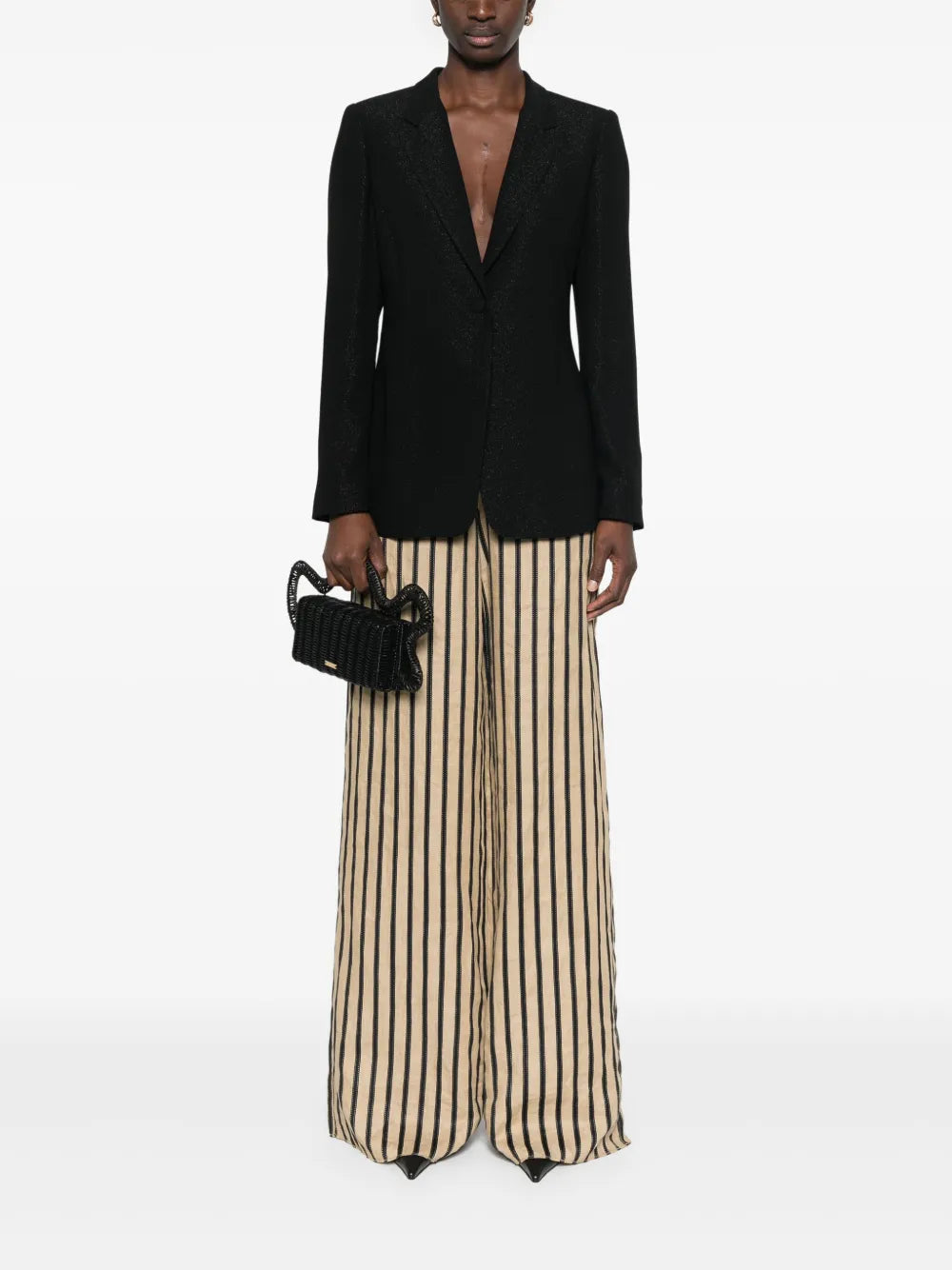 Lurex-Detail Crepe Blazer