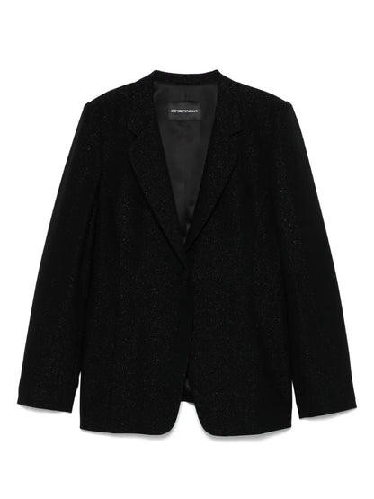 Lurex-Detail Crepe Blazer