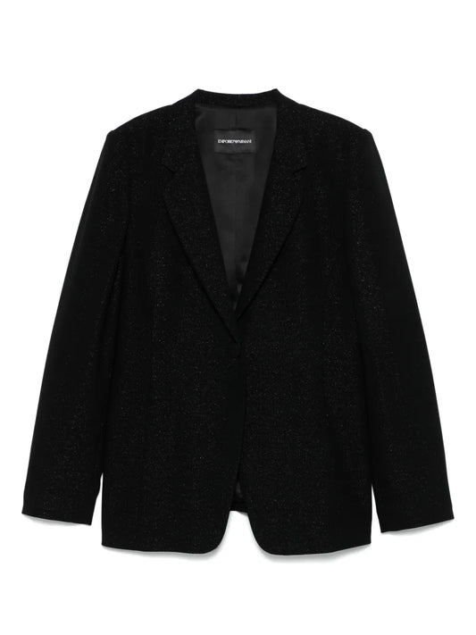 Lurex-Detail Crepe Blazer
