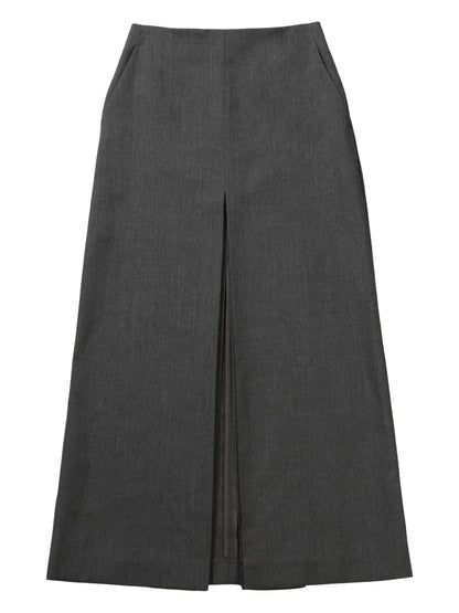 Pleat-Detailing Midi Skirt