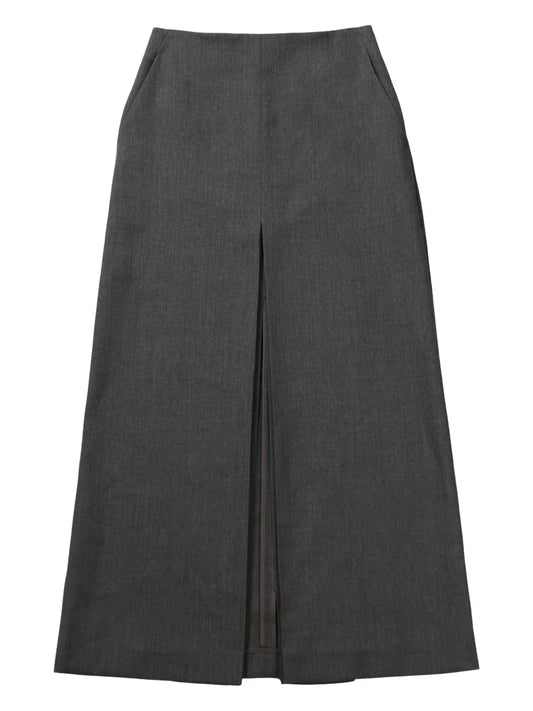 Pleat-Detailing Midi Skirt