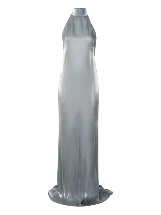 Metallic-Effect Organza Gown