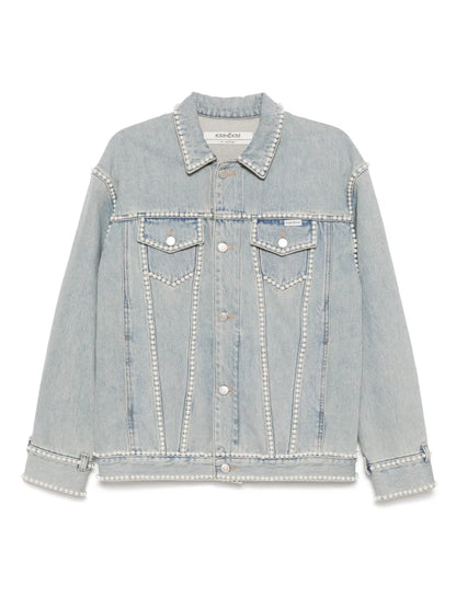 Pearl-Embellished Denim Jacket