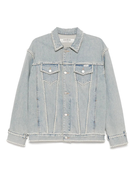 Pearl-Embellished Denim Jacket